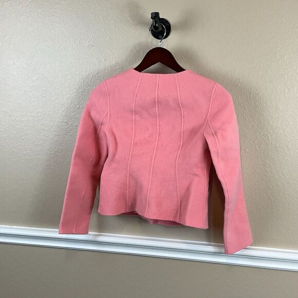 Talbots Women Pink XS Blazer Wool Blend Hidden Buttons Fitted Comfort Pockets R3 - Picture 6 of 12